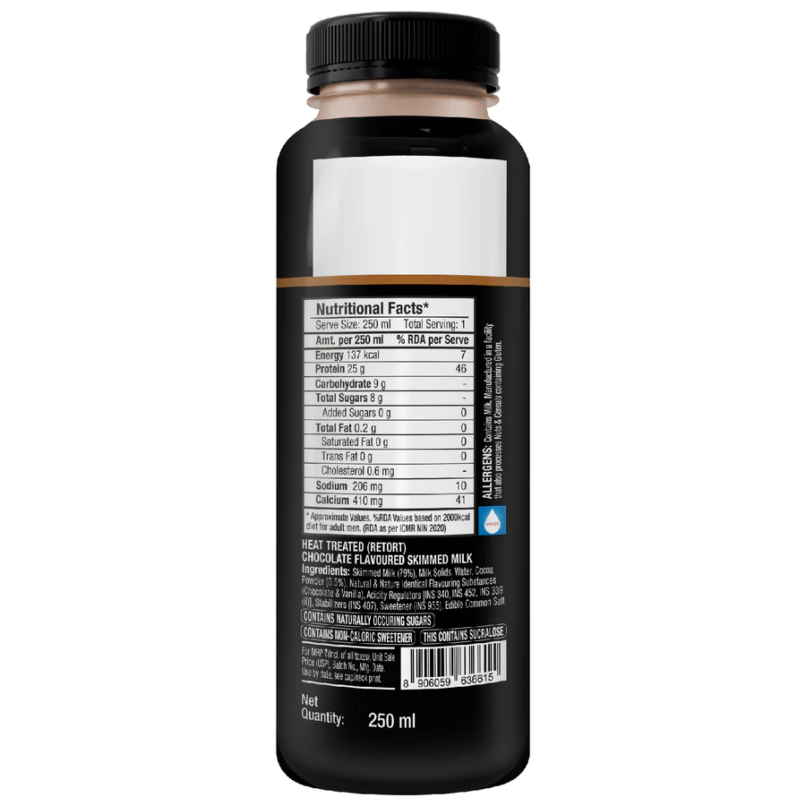 EPIGAMIA-CHOCOLATE TURBO 25 G PROTEIN MILKSHAKE, 250 ML