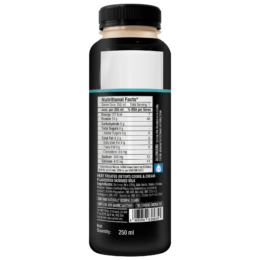 EPIGAMIA-Cookies & Cream Turbo 25g Protein Milkshake,250 ml
