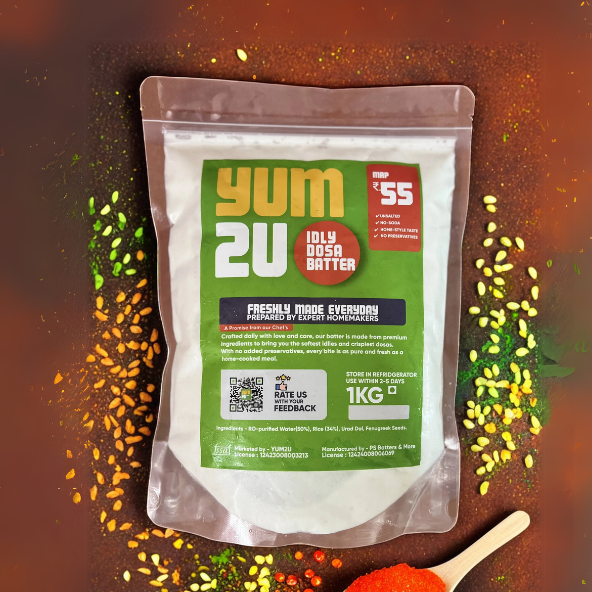 YUM2U Idly & Dosa Batter - Authentic Taste, Effortless Cooking